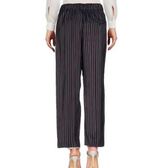 NWT $375 Vince Stripe Cupro Pants Midnight Blue Size Small - Picture 2 of 13